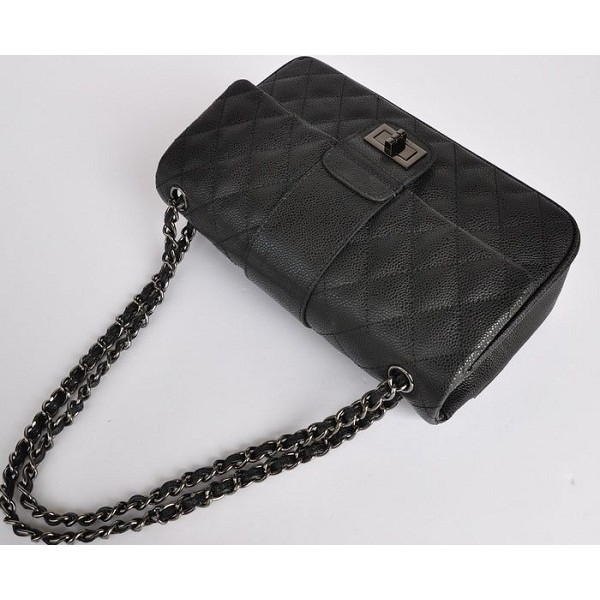 Chanel A65071 Flap Borse In Pelle Di Vitello Nero Con Gun Colore