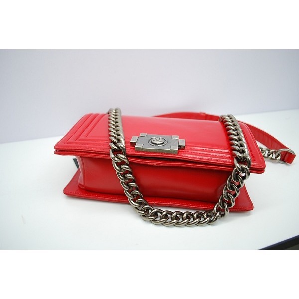 Chanel A66713 Flap Borse In Pelle Di Vitello Ragazzo Rosso Con S