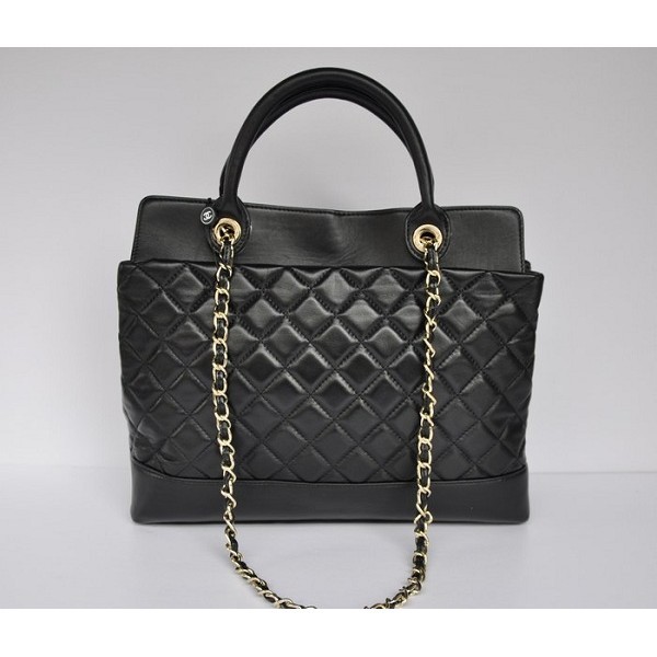 Chanel A66814 Nera Della Borsa Della Pelle Di Agnello Con Ghw