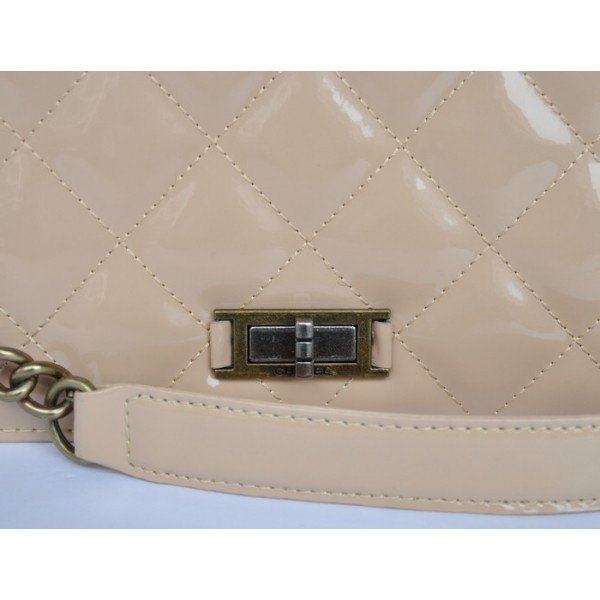 Chanel A66816 Albicocca Patent Flap Borse In Pelle Con Hw Bronzo