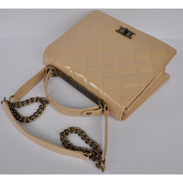 Chanel A66816 Albicocca Patent Flap Borse In Pelle Con Hw Bronzo