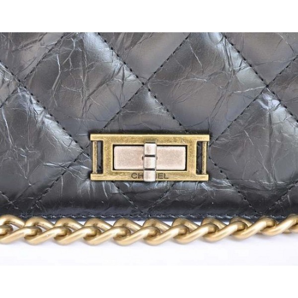 Chanel A66816 Flap Bag In Pelle Di Vitello Nera Cracking Ghiacci