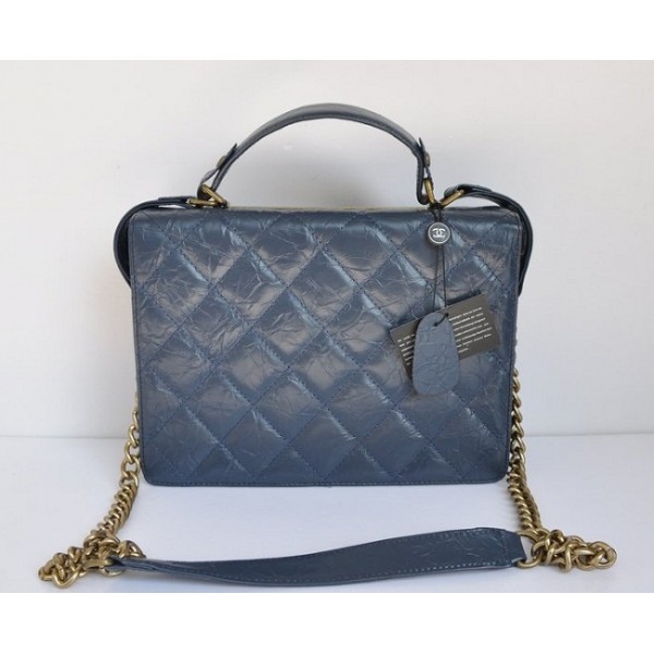 Chanel A66816 Flap Blu Cracking Ghiaccio Borse In Pelle Di Vitel