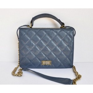 Chanel A66816 Flap Blu Cracking Ghiaccio Borse In Pelle Di Vitel