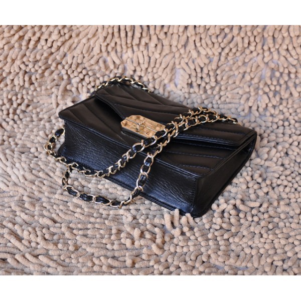 Chanel A66838 Trapuntato Borsa In Pelle Di Agnello Nero Con Ghw