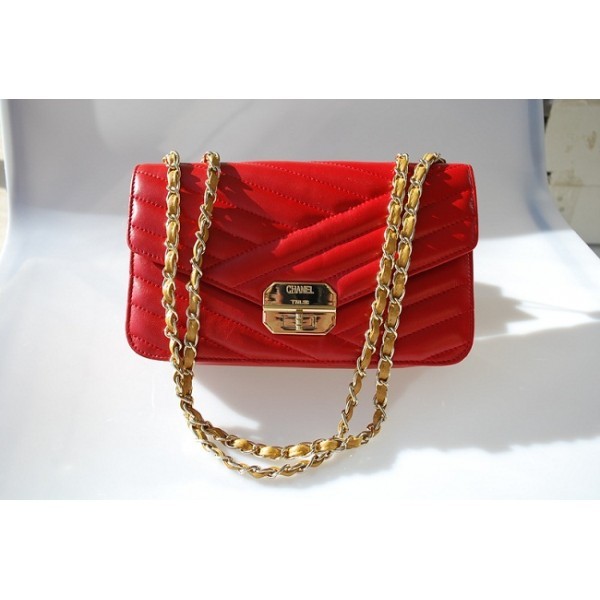 Chanel A66839 Rosso Flap Borse Agnello Con Mini Mademoiselle