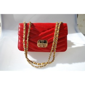 Chanel A66839 Rosso Flap Borse Agnello Con Mini Mademoiselle