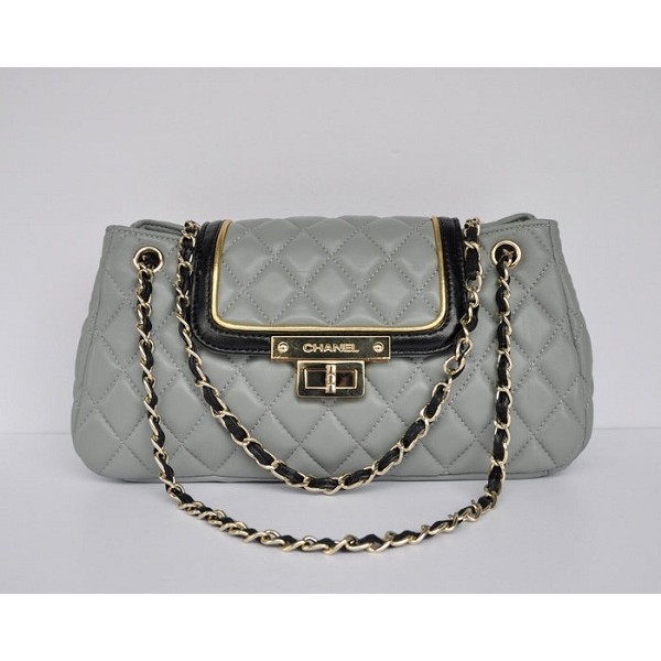 Chanel A66914 Agnello Fisarmonica Grigio Con La Signorina