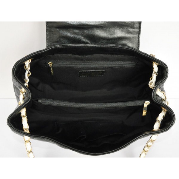Chanel A66914 Agnello Nero Con Fisarmonica Mademoiselle