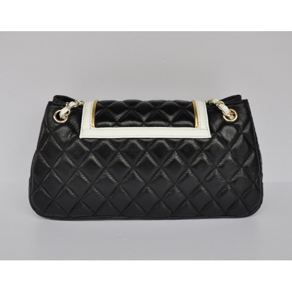 Chanel A66914 Agnello Nero Con Fisarmonica Mademoiselle