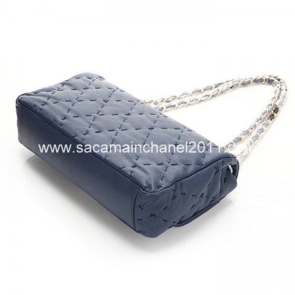 Chanel Quilted Flap Borse 2012 Marine Vitello Blu Con Ghw