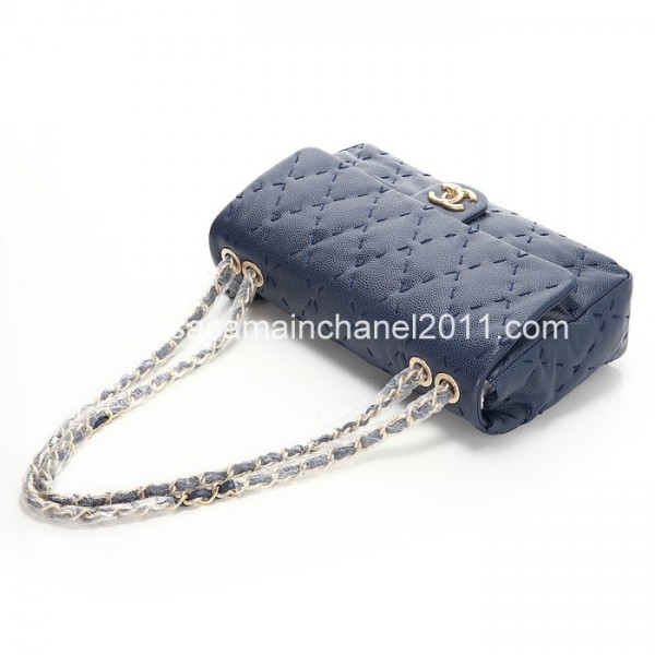 Chanel Quilted Flap Borse 2012 Marine Vitello Blu Con Ghw
