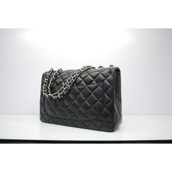 Chanel Quilted Flap Borse Nero Agnello Con Shw 58600