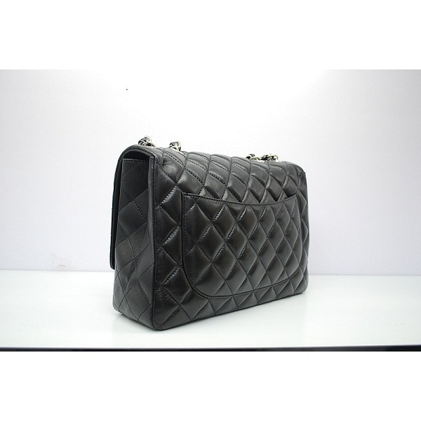 Chanel Quilted Flap Borse Nero Agnello Con Shw 58600