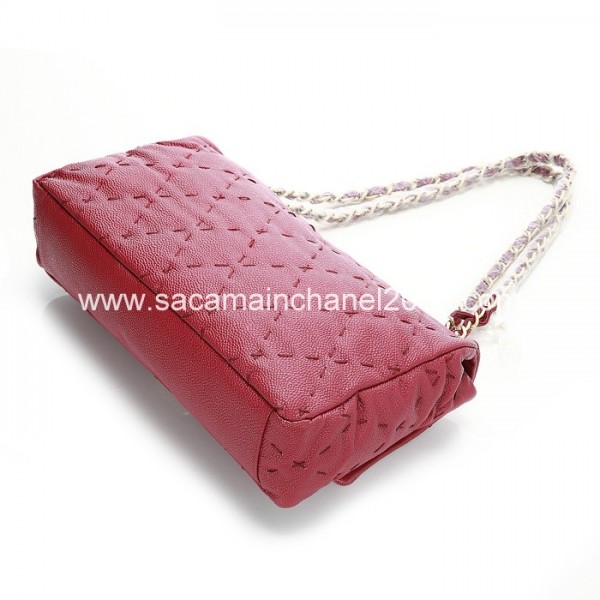 Chanel Quilted Flap Borse Rosso 2012 Di Vitello Con Oro Hw