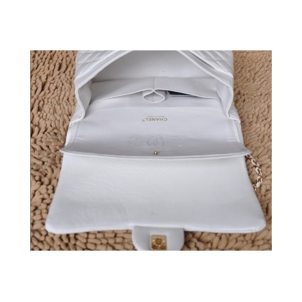 Chanel San Valentino Flap Borse Serie Agnello Bianco Con Ghw