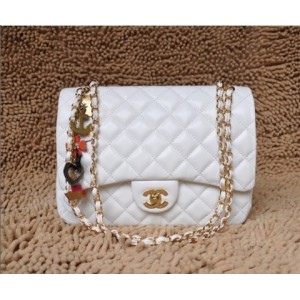 Chanel San Valentino Flap Borse Serie Agnello Bianco Con Ghw