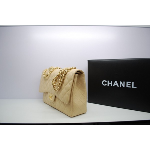 Chanel Beige Caviar Leather Borse Jumbo Flap Con Ghw 36097