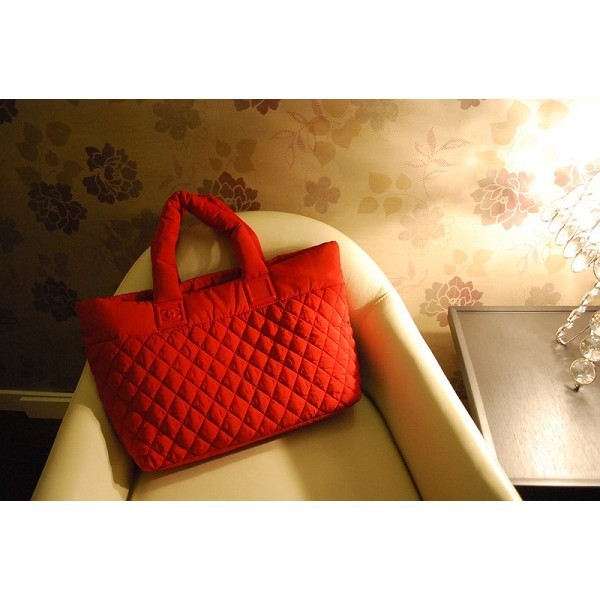 Chanel Borse A48611 Trapuntato In Nylon Rosso