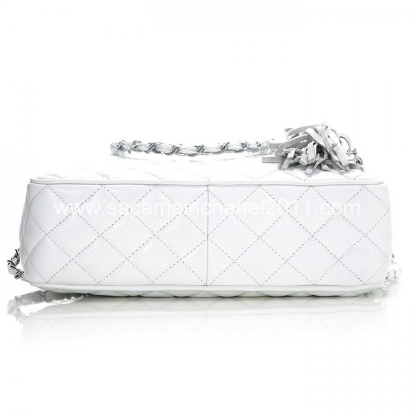 Chanel Borse In Pelle Di Agnello 2012 Bianco Con Fiocco