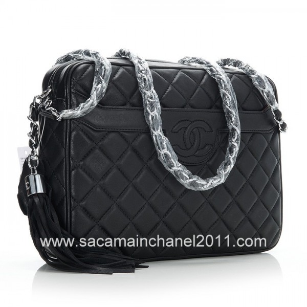 Chanel Borse In Pelle Di Agnello Nero 2012 Con Fiocco