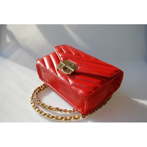 Chanel Trapuntato Borsa A66838 Flap Agnello Red Mini