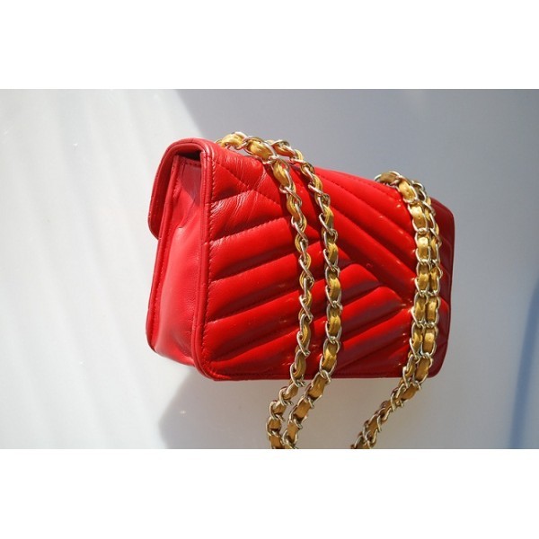 Chanel Trapuntato Borsa A66838 Flap Agnello Red Mini