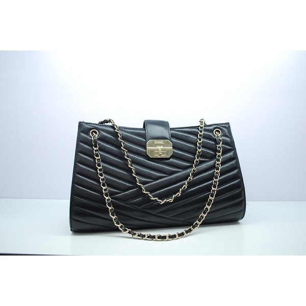 Gabrielle Chanel 2012 Borse Pelle Di Agnello Nero Con Hardware O