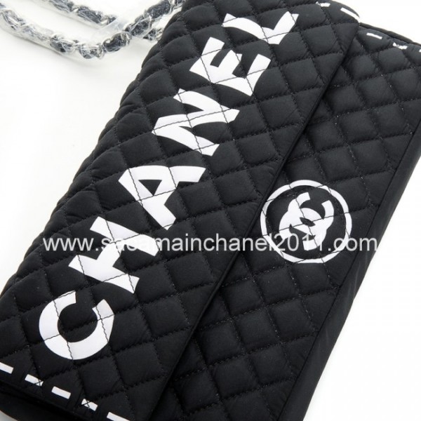 Quilted Borse Chanel Classico Colore Nero Con Firma Bianco Chane