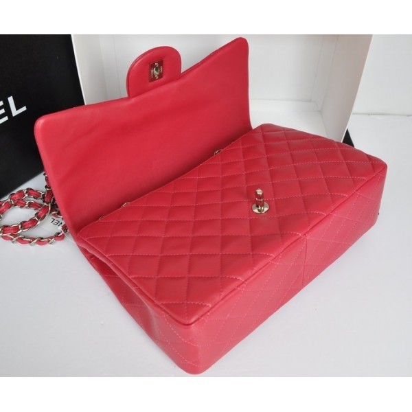 Rose Red Chanel A28600 Flap Borse Agnello Con Shw