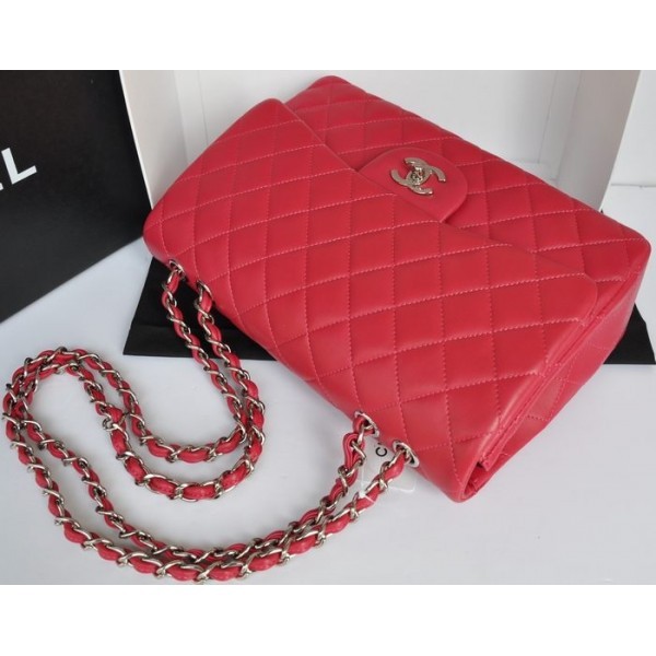 Rose Red Chanel A28600 Flap Borse Agnello Con Shw