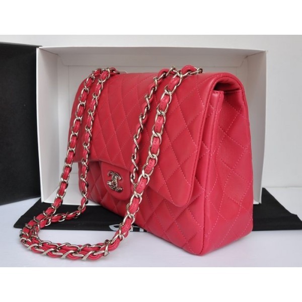 Rose Red Chanel A28600 Flap Borse Agnello Con Shw