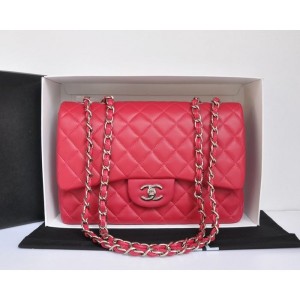 Rose Red Chanel A28600 Flap Borse Agnello Con Shw