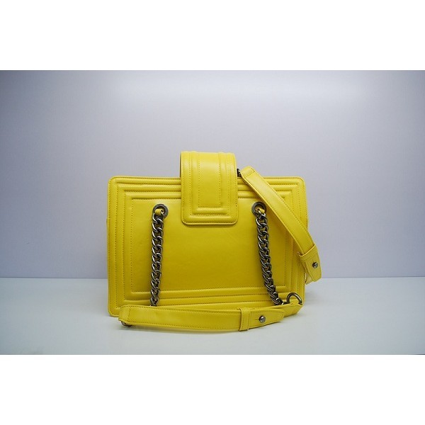 A66708 Chanel Bag Boy Vitello Giallo Limone Con Shw Vintage