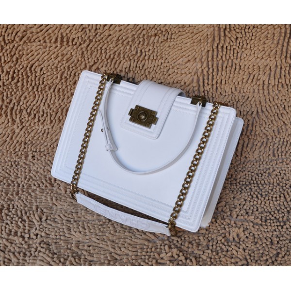 Borse Chanel 2012 Boy Vitello Grande Bianco