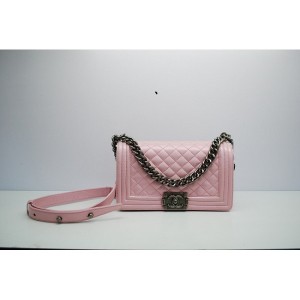 Borse Chanel A67086 Flap In Pelle Di Agnello Rosa Con Ragazzo D