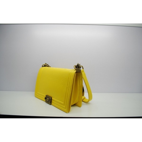 Boy Chanel Borsa A66711 Giallo Limone Vitello Vintage Con Ghw