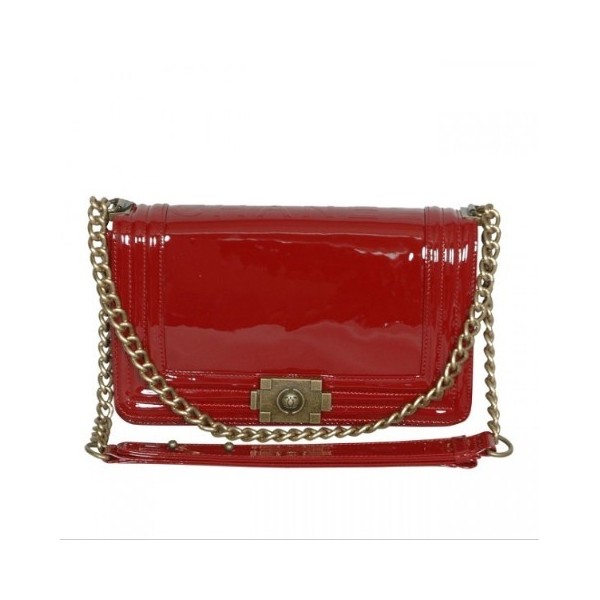 Chanel 2011 Borse Flap In Red Boy Pelle Con Brass Hw
