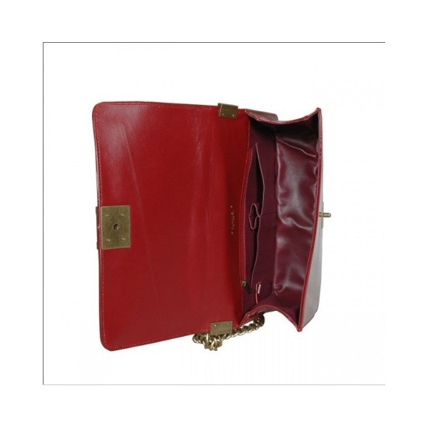 Chanel 2011 Borse Flap In Red Boy Pelle Con Brass Hw