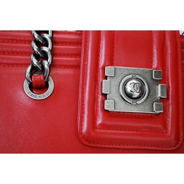 Chanel A66708 Borse In Pelle Di Vitello Rosso Ragazzo Con Lanna