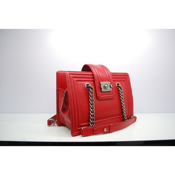 Chanel A66708 Borse In Pelle Di Vitello Rosso Ragazzo Con Lanna