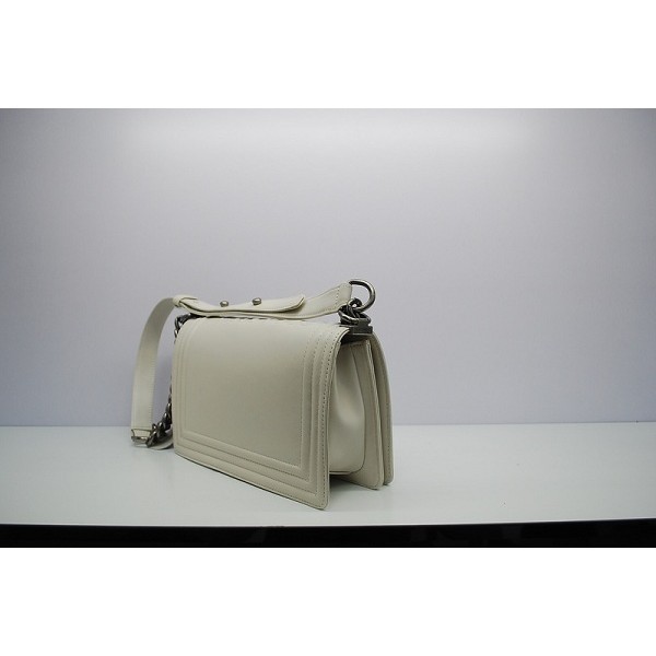 Chanel A66713 Flap Borse Boy Off White Vitello Con Shw Vintage