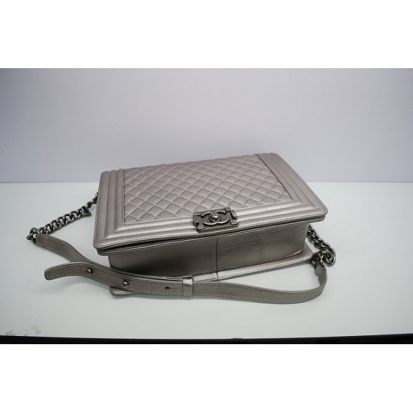 Chanel A67087 Argento Boy Borse Pelle Di Agnello Con Shw Grigio