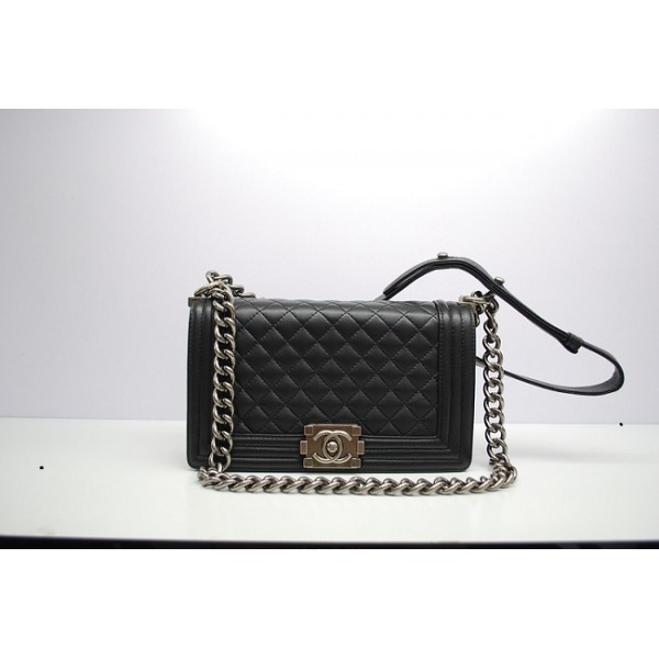 Trapuntato Nero Agnello Flap Borse Chanel A67086 Boy