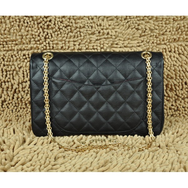 A28668 Chanel Classic Flap Bag In Pelle Di Vitello Nera Con Fini