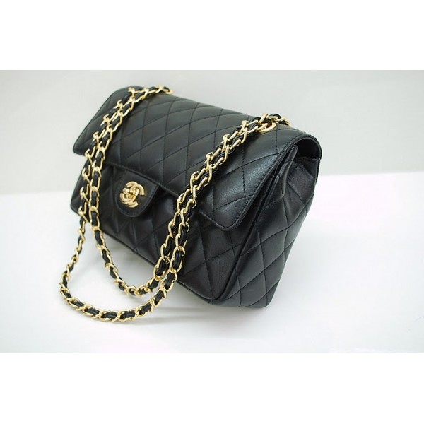 Borse Chanel A01112 Yo1490 94305 Pelle Di Agnello Nero Con Oro H