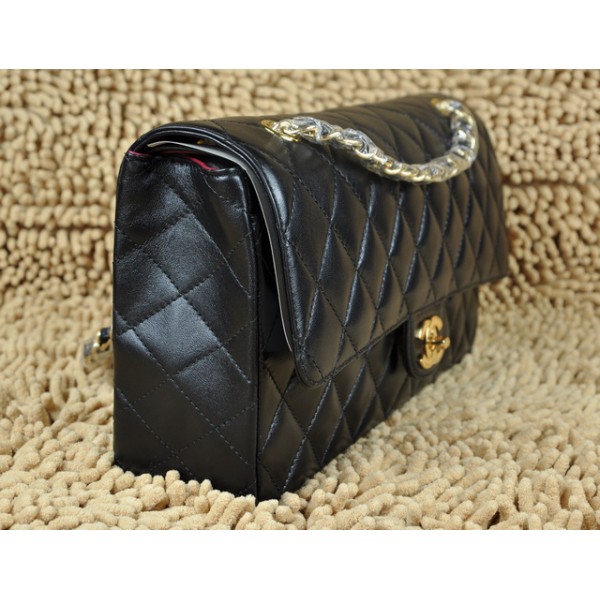 Borse Chanel Flap A01113 In Pelle Di Agnello Nero Con Hardware O