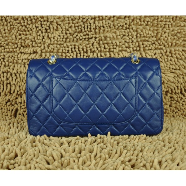 Chanel A01113 Blu Flap Borse Agnello Con Hardware Oro