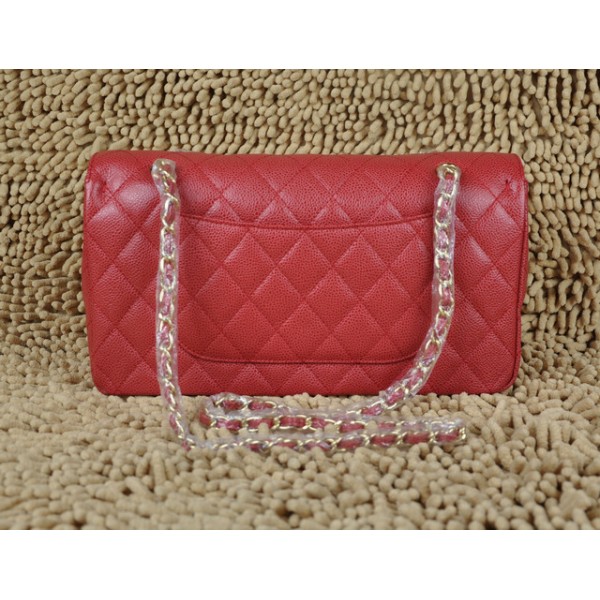 Chanel A01113 Borse Classic Flap Caviar Red Con Hardware Oro