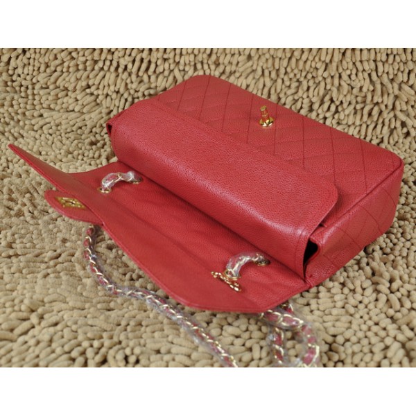 Chanel A01113 Borse Classic Flap Caviar Red Con Hardware Oro